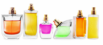 Perfume bottles isolated on white